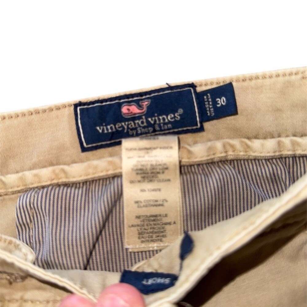 Vineyard Vines Chino Shorts Mens 30 Beige Flat Front 4-Pocket Casual Golf - Picture 3 of 5